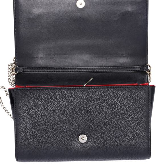 Christian Louboutin Paloma Clutch Crossbody Black Red Leather - Picture 5 of 7